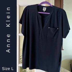 Navy Short Sleeve Blouse